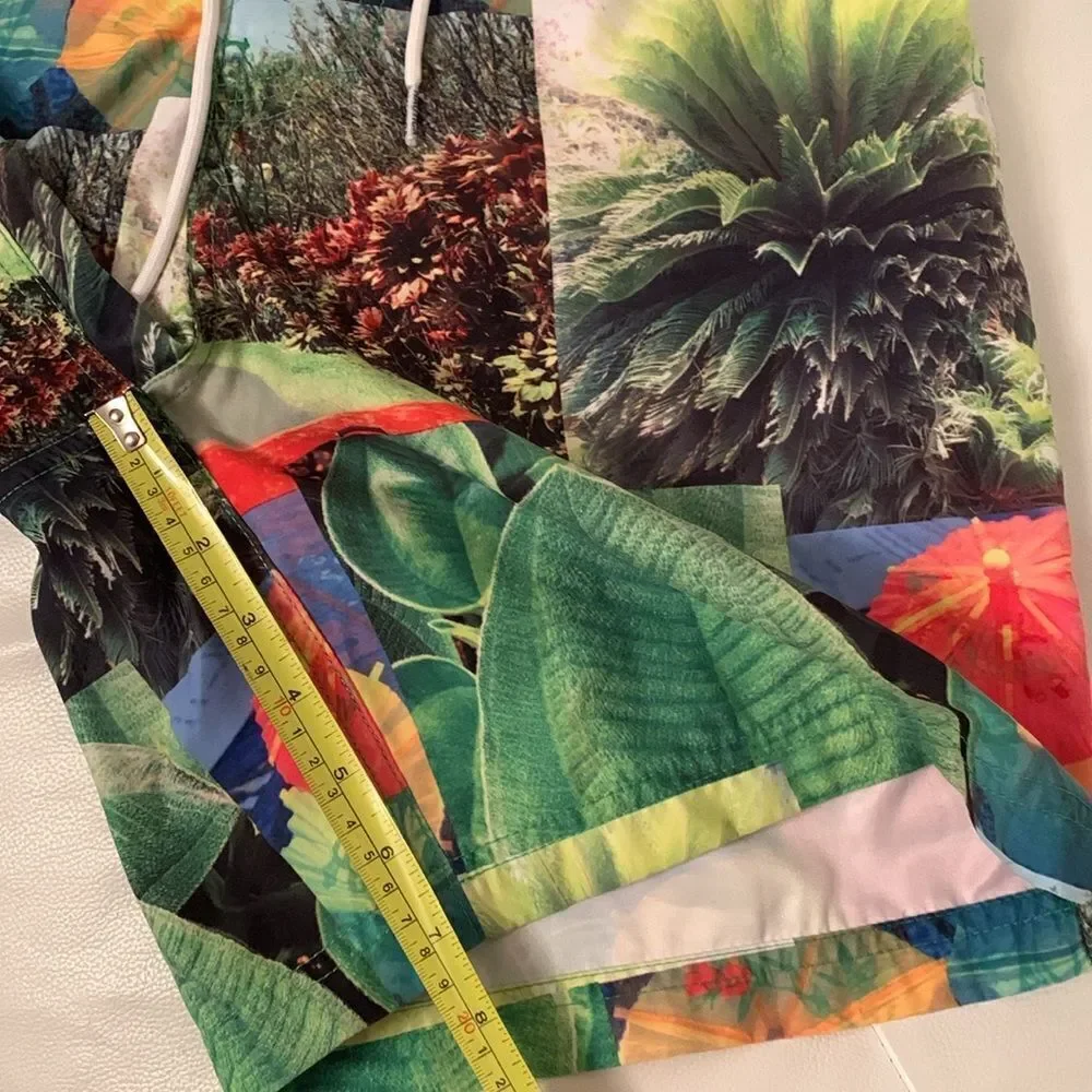 Nautica Men's Multicolor Swim Trunks Board Shorts Plants Print Size M